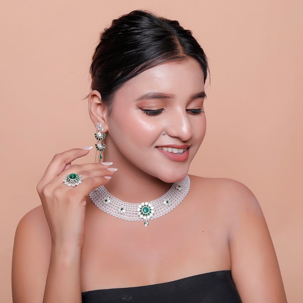 Ruby Bloom White Pendant