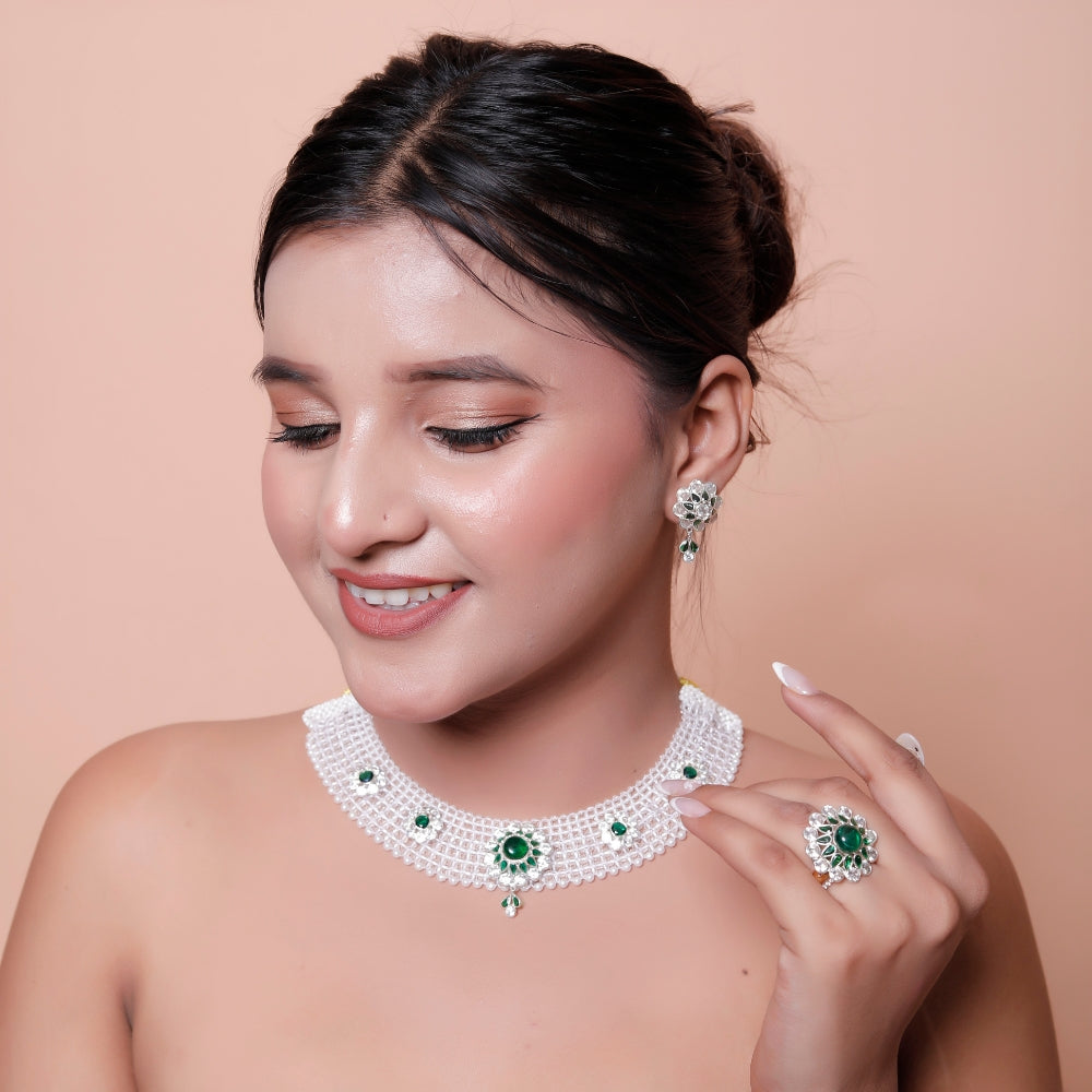 Ruby Bloom White Pendant