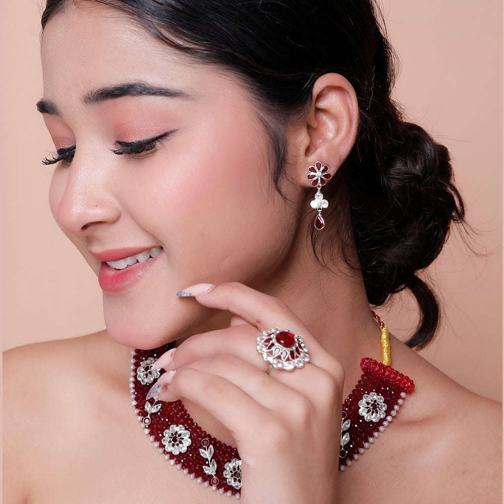 Ruby Crystal Anklets