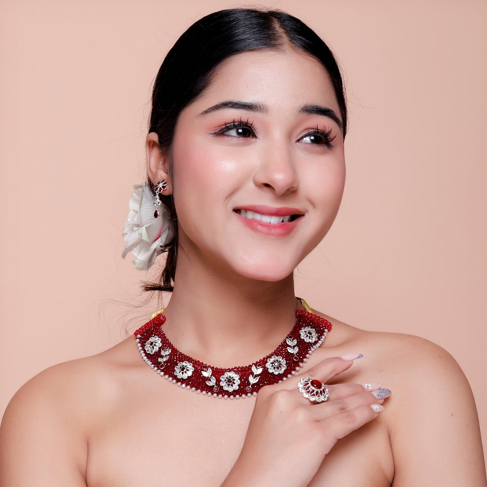 Ruby Crystal Anklets