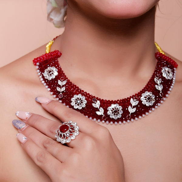 Ruby Crystal Anklets