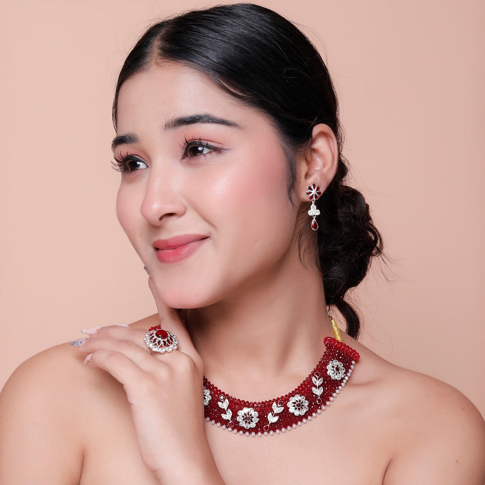 Ruby Crystal Anklets